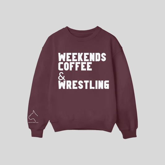 Weekends coffee & wrestling-Burgundy