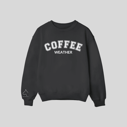 Coffee Weather Crew Neck -Black